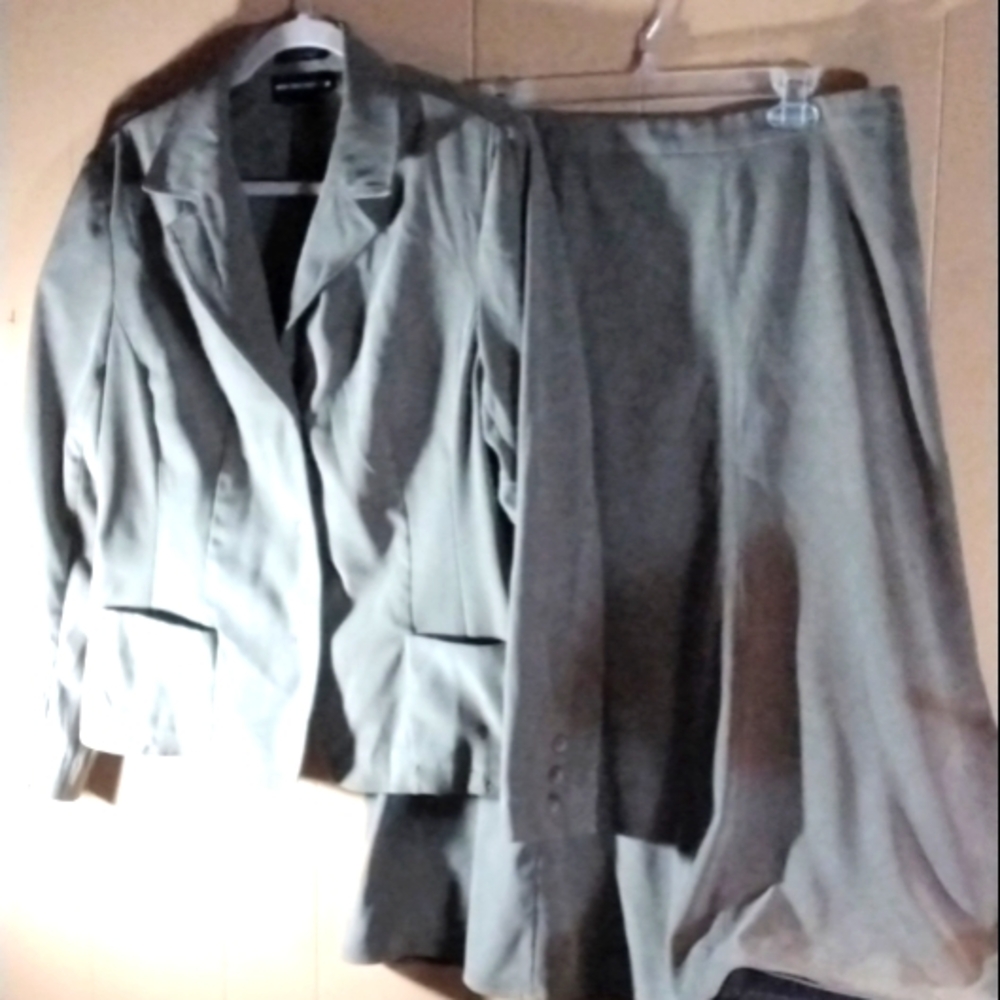 A NORTONMCNAUGHTON Green faux suede suit